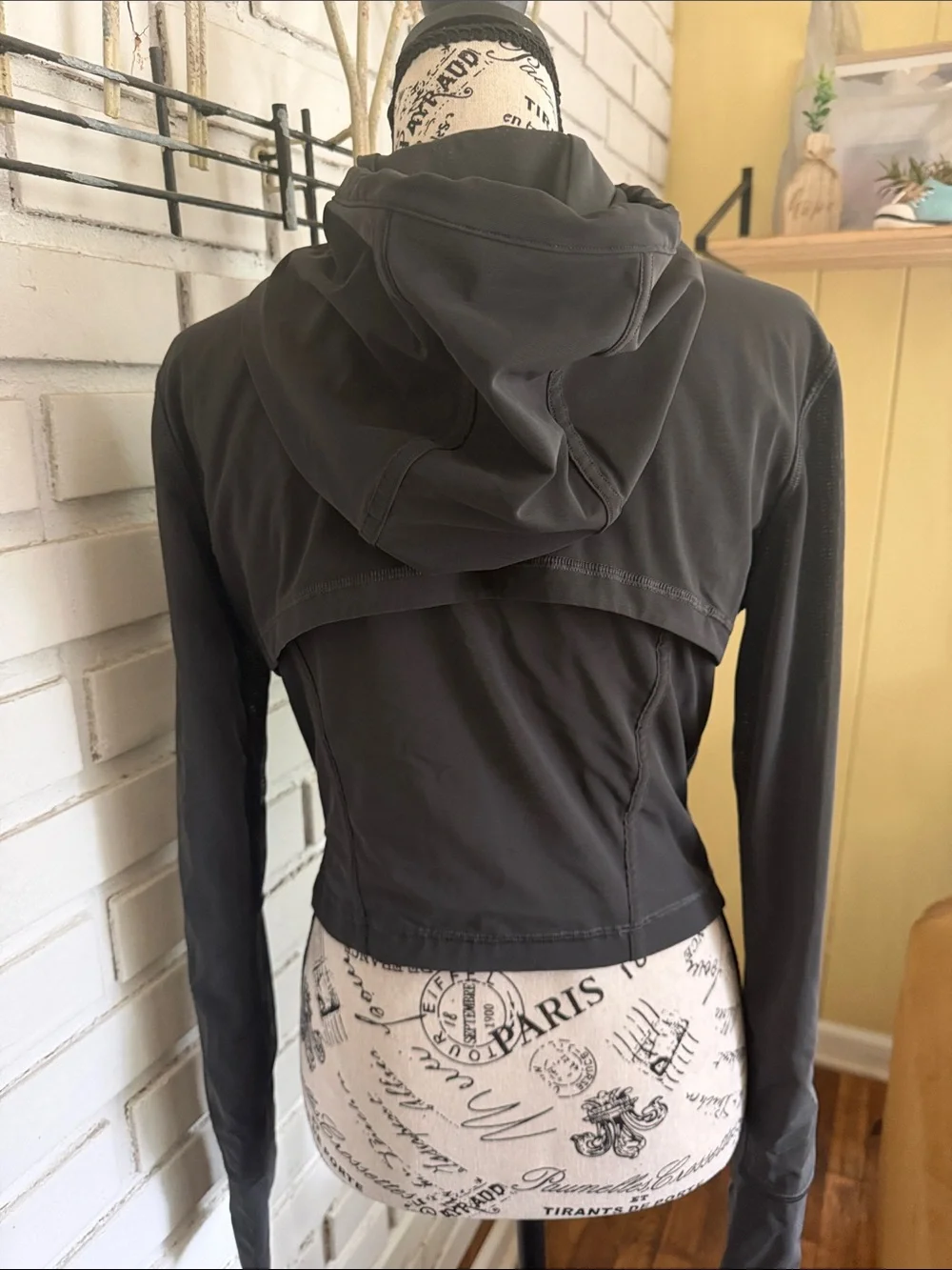 lululemon athletica Charcoal Hooded Zip Bomber Jacket
